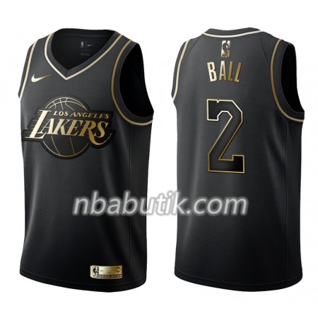 NBA Mænd Trøje Los Angeles Lakers Lonzo Ball 2 Nike Sort Golden Edition Swingman